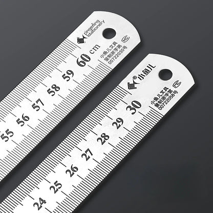 Stainless Steel Metal Straight Ruler Precision Double Sided Precision Measuring Tool Scale Metric Ruler Accessories 15-40cm