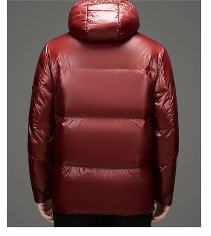 Men's Down Jacket Autumn Winter New Solid Color Thickened Warm Outdoor Travel Hooded Coat Men's White Duck Down padded Clothing