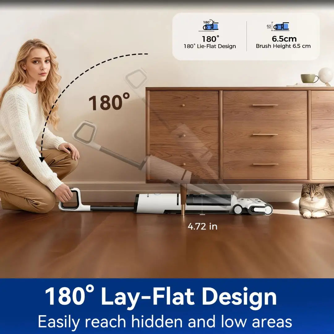 Redkey W15 Pro 3-in-1 Cordless Wet Dry Vacuum Cleaner Self-Cleaning 55°C Drying 180° Lay-Flat Dual-Sided Edge Cleaning 22kPa