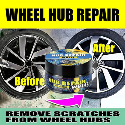Universal Car Wheel Hub Repair Paste 30g - Scratch, Fade Removal for Aluminum Alloy & Chrome Rims, Polishing Wax for Black, Whit