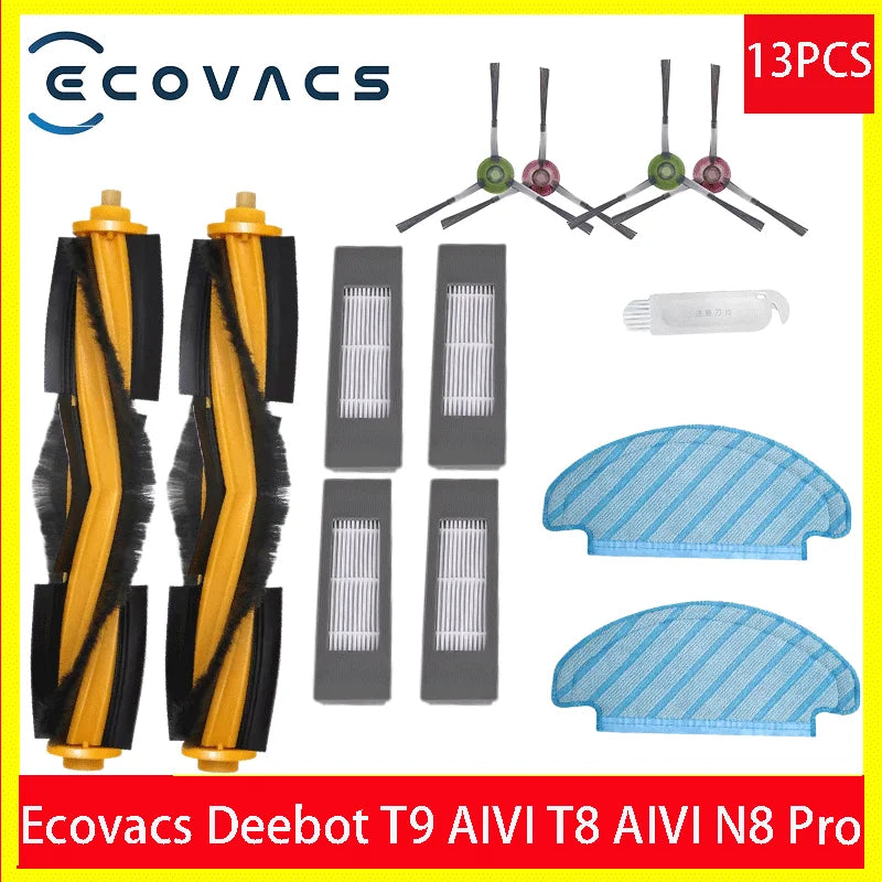 HEPA Filter Side Brush Main Brush Mop Cloths for ECOVACS Deebot T9 AIVI T8 AIVI N8 Pro 920 950 Vacuum Cleaner Replacement Parts