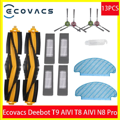 HEPA Filter Side Brush Main Brush Mop Cloths for ECOVACS Deebot T9 AIVI T8 AIVI N8 Pro 920 950 Vacuum Cleaner Replacement Parts