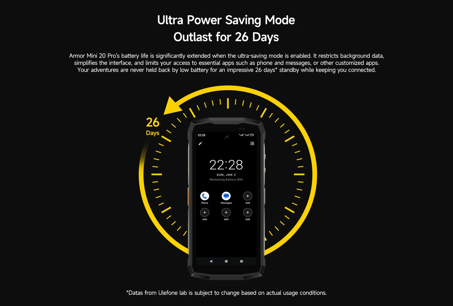 Ulefone 4.7" Rugged Phone Armor Mini 20 Pro 5G Android 14 16+256GB Smartphone LED Light 64MP Night Camera Mobile Phone