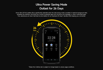 Ulefone 4.7" Rugged Phone Armor Mini 20 Pro 5G Android 14 16+256GB Smartphone LED Light 64MP Night Camera Mobile Phone