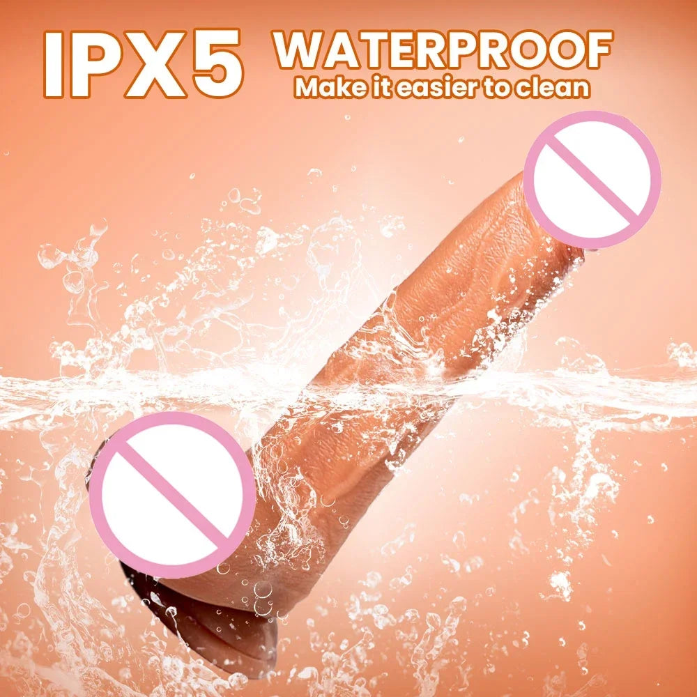 Telescopic Female Vibrator Dildo with Remote APP Control Heating Realistic Large Penis Massager Masturbator Sex Toy for Women