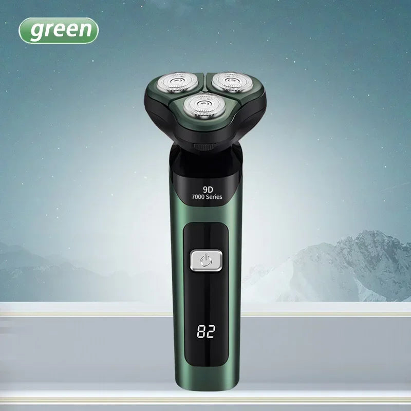 Men's Electric Shaver Intelligent Digital Display Waterproof Full Body Wash High Power Rechargeable Beard Trimmer