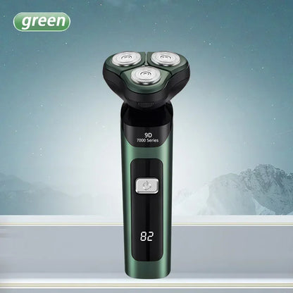 Men's Electric Shaver Intelligent Digital Display Waterproof Full Body Wash High Power Rechargeable Beard Trimmer