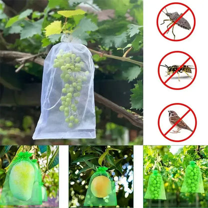Reusable Drawstring Plant Protection Net Bags Garden Pest Proof Cover For Fruit Trees Vegetables Grapes Strawberries Berries