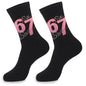 Cross Border New Arrival 67 Cartoon Number Socks Funny Letter Mens Mid Calf Socks