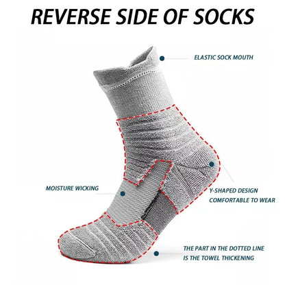 6/3/1 Pairs Men's Compression Socks Breathable Basketball Sports Cycling Socks Moisture Wicking High Elastic Tube Socks