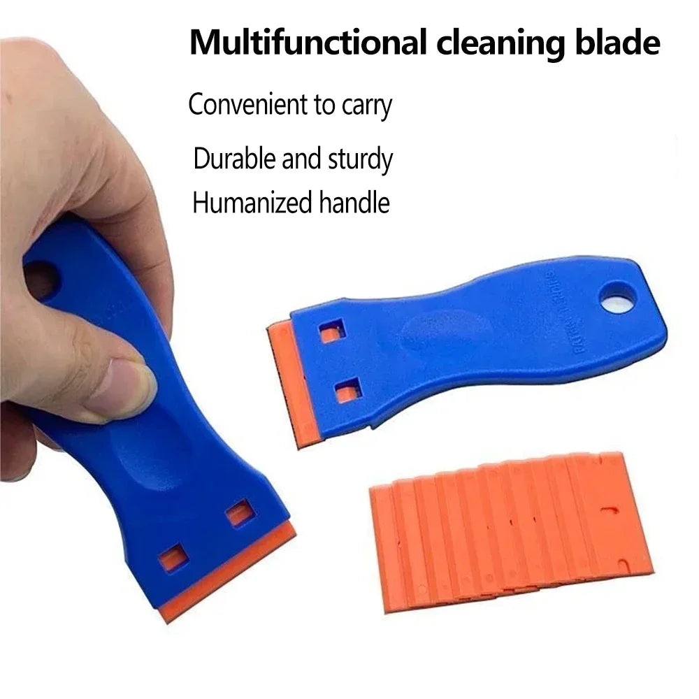 Two Cutting Plastic Razor Blade Scraper Non-Scratch Scraper Tool Kits for Cleaning Labels Glue Car Window Sticky Remover