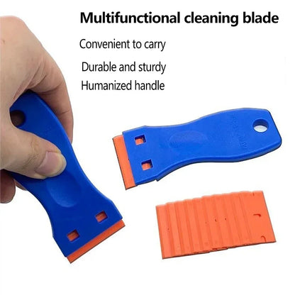 Two Cutting Plastic Razor Blade Scraper Non-Scratch Scraper Tool Kits for Cleaning Labels Glue Car Window Sticky Remover