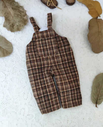 Casual Blyth Doll Clothes Rompers Plaid Pants Long Sleeve Top Suit Doll Trousers for Ymy Licca Azones Ob24 Ob27 Doll Accessories
