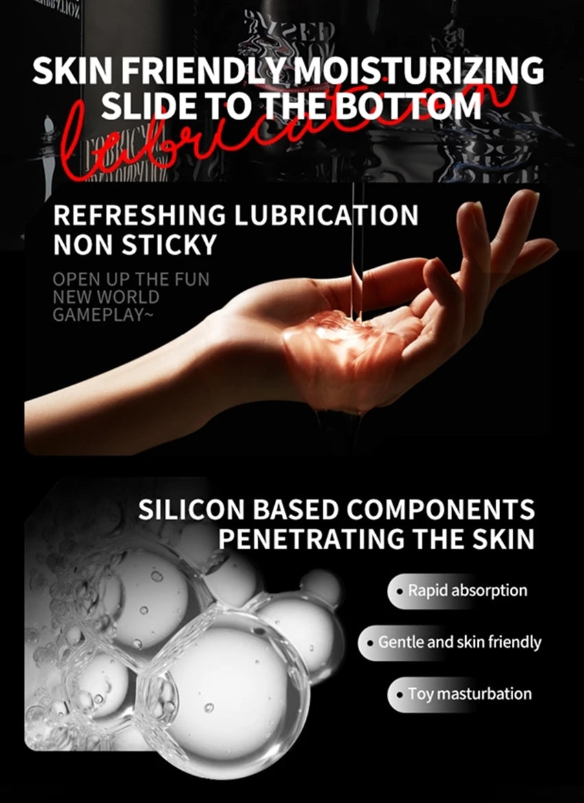 Silicone-Based Lubricant with Press Pump Stringy Anal Lube Love Gel Suitable for Man Woman Gay Lesbian Couples Pleasure Sex Shop