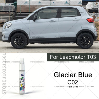 For Leapmotor T03 Car Paint Repair Pen Touch Up Scratch Remover DIY Auto Accessories Blue C02 Yellow Green YO Grey Light White