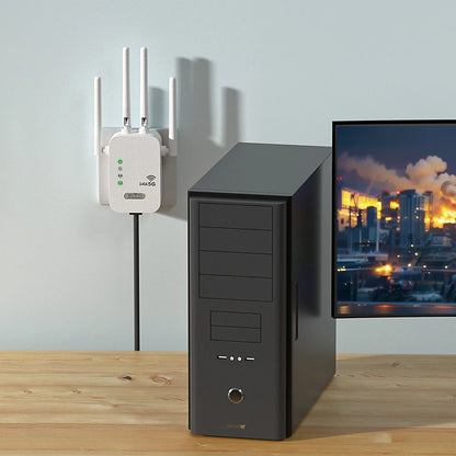1200Mbps WiFi Repeater Signal Amplifier Dual Band 2.4G 5G WI-FI Signal Booster Long Range WIFI Network Extender for Home Office