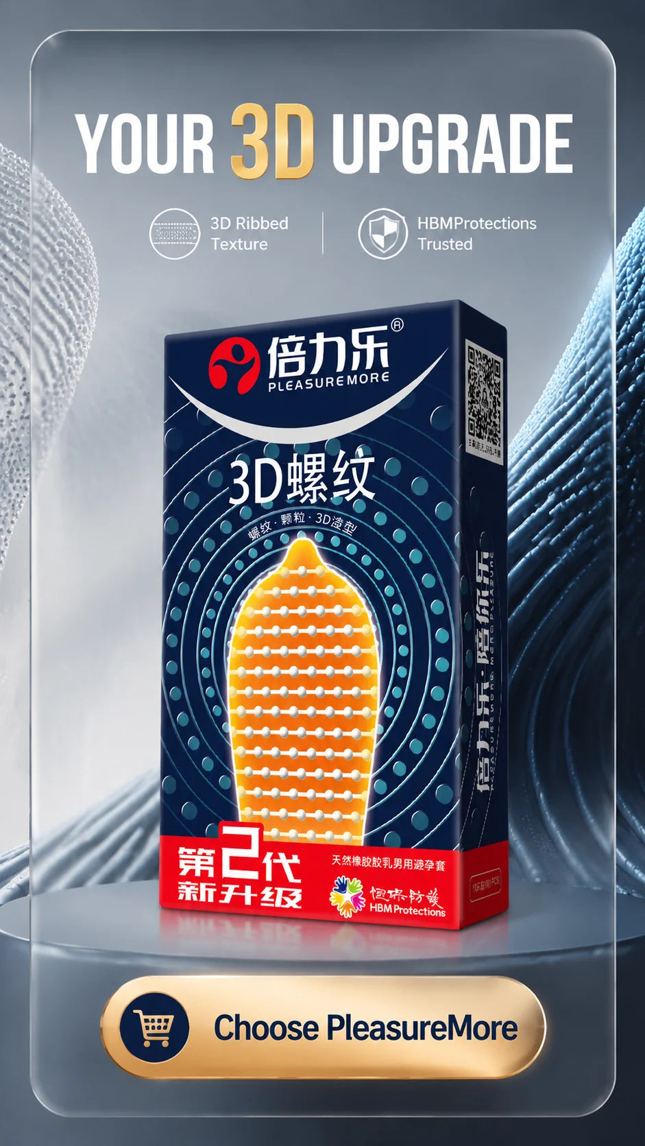 3D Ribbed Condoms 10pcs-50pcs Textured Studded Natural Latex Lubricated Men Extra Stimulation Smooth Silky Wet Sensation Beilile