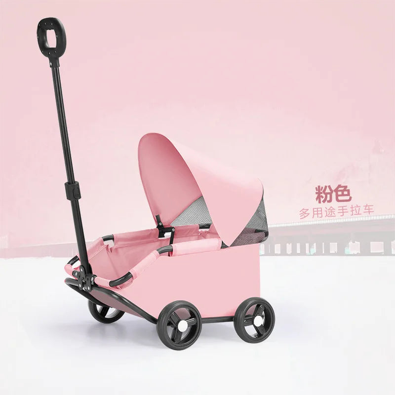 Foldable Pet Stroller Cart for Small Dogs Cats Puppy Kitten Outdoor Travel Carrier Toy Pushcart