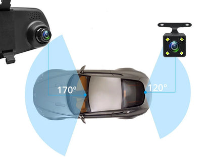 4.3 Inch 1080P Night Vision Camera Dual Lens DVR  Rearview Mirror Dashcam Car Dvr Dash Camera Car Video Recorder Auto Bluck Box
