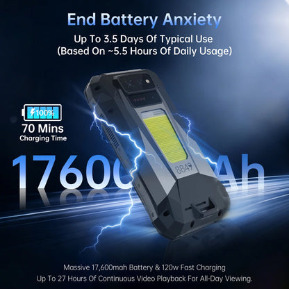 8849 Tank X Unihertz 220 Lumen 1080P Projector Rugged Smart Phone Android15 17600mAh 512GB Dimensity 8200 NFC Night Version 2026