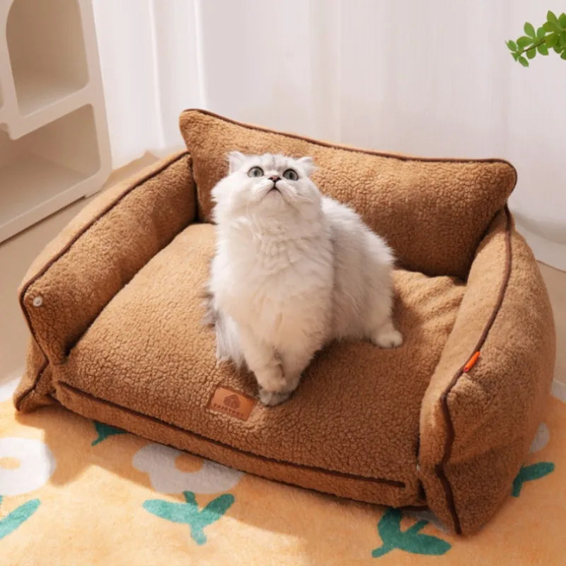 Pet Sofa for Dogs Cats Winter Warm Cat Bed Nest Dog Sleeping Mat Removable Washable Pet Supplies All-season Universal Kennels
