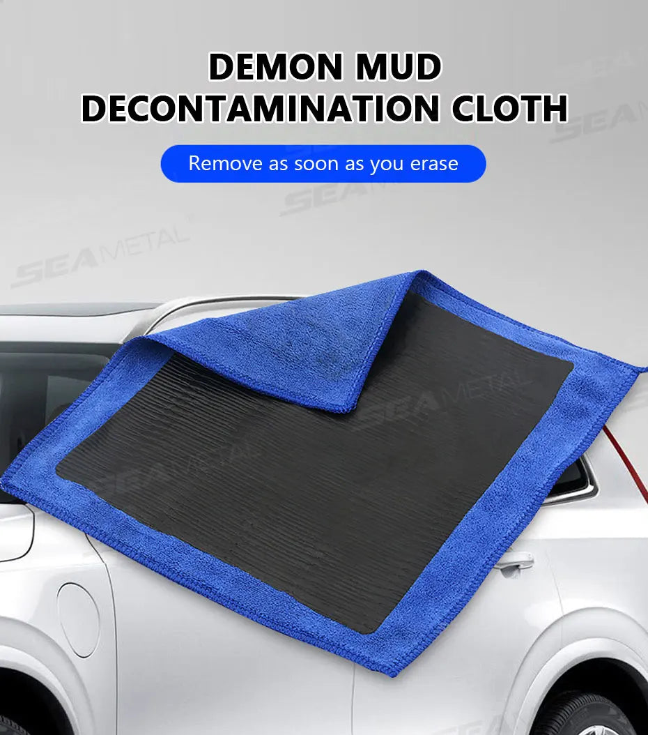 SEAMETAL 1/2pcs Car Cleaning Towel Magic Clay Cloth for Car Detailing with Blue Clay Bar Towel Washing Tool Car Accessories