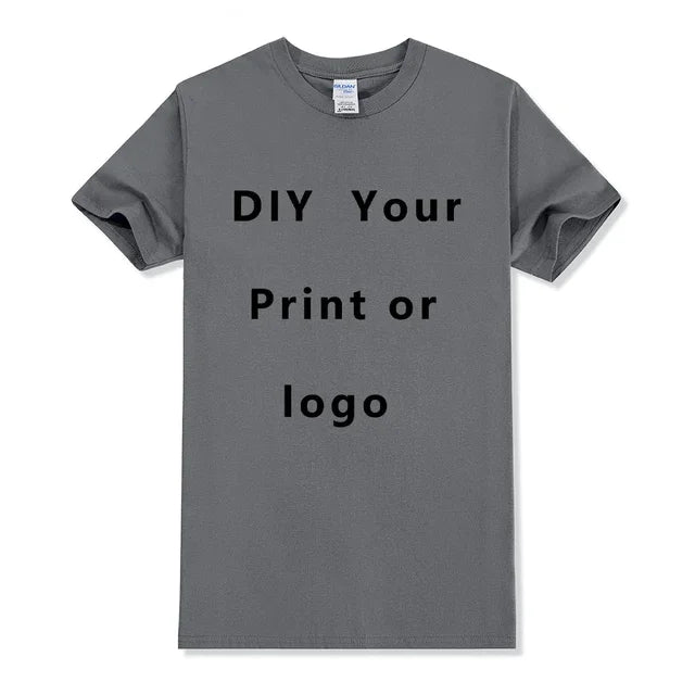 EU size 100% pure cotton custom T-shirt front and back team school uniform store logo text photo for men's personalized high-end