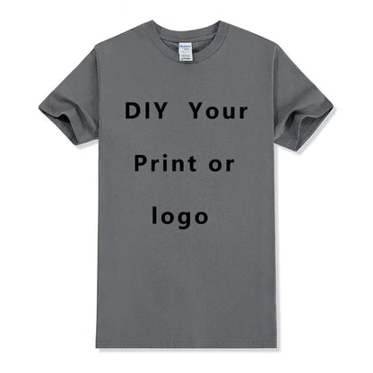 EU size 100% pure cotton custom T-shirt front and back team school uniform store logo text photo for men's personalized high-end