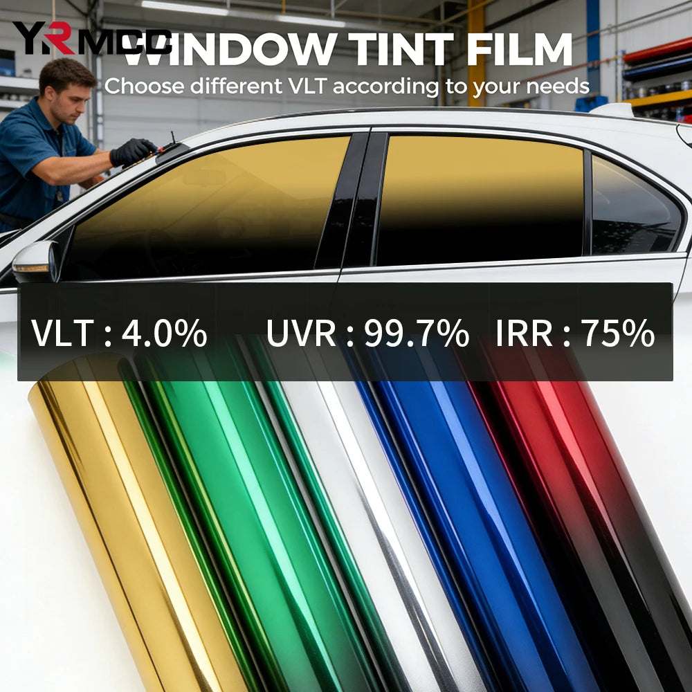 50cmx300cm Window Tinting Film for Car Glass Shading Anti-UV Protection Tinted Window Film Heat Insulation Automotive Insulfilm
