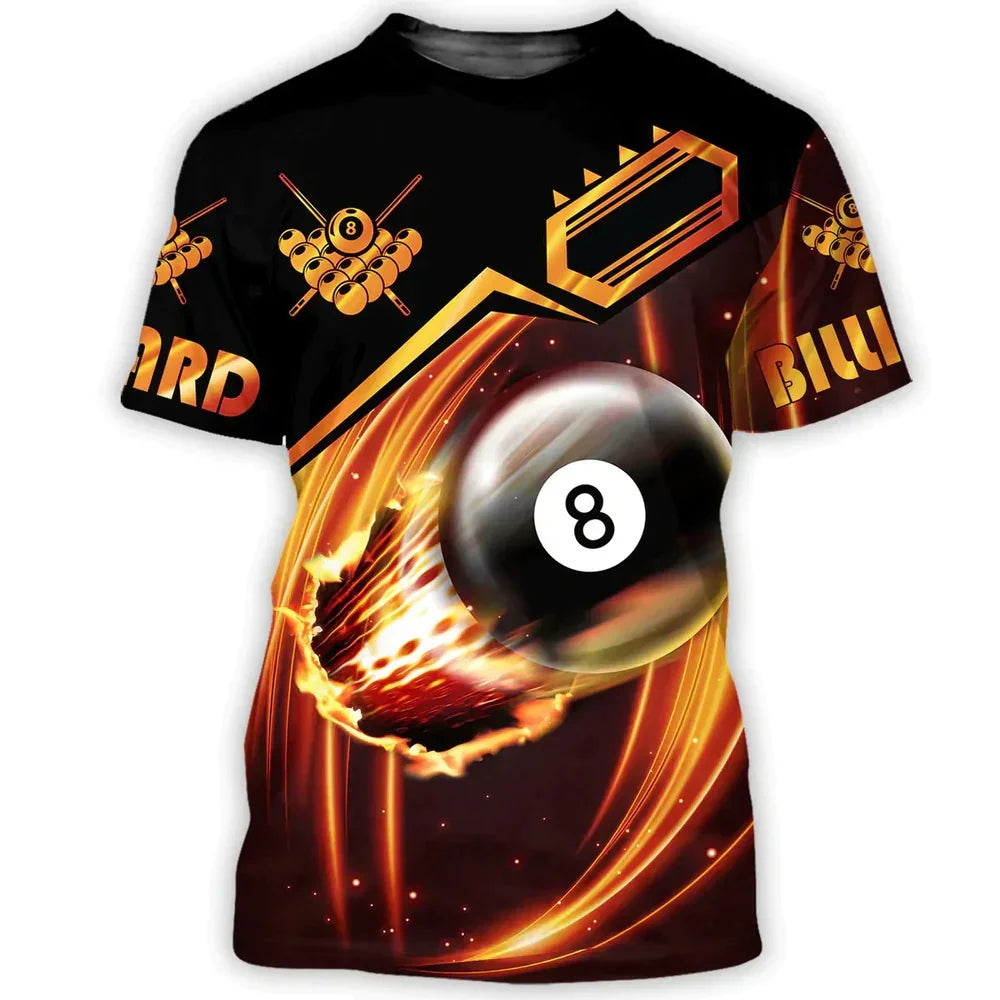 Love Billiards Snooker Fitness T Shirt 3D Print Gym Clothing Men Shirts Fashion Streetwear T-shirt Funny Unisex Short Sleeve Top