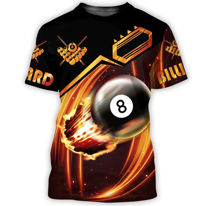 Love Billiards Snooker Fitness T Shirt 3D Print Gym Clothing Men Shirts Fashion Streetwear T-shirt Funny Unisex Short Sleeve Top