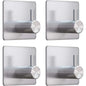 4pcs Self-Adhesive Towel Hooks 304 Stainless Steel Stick-On Wall Hooks For Home Coat Robe Bathroom Organization Accessories