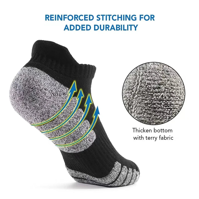 3 Pairs Professional Running Sports Fitness Ankle Socks Men's Towel Socks Outdoor Sports Short Socks Men And Women Socks GIFRS