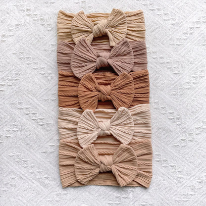 5 Cute Bow Baby Headbands Soft Elastic Hairbands for Girls Newborn Infant Head Scarves Baby Hair Accessories