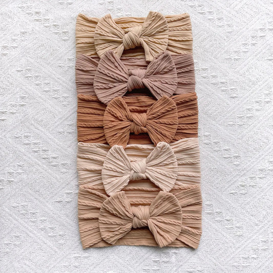 5 Cute Bow Baby Headbands Soft Elastic Hairbands for Girls Newborn Infant Head Scarves Baby Hair Accessories