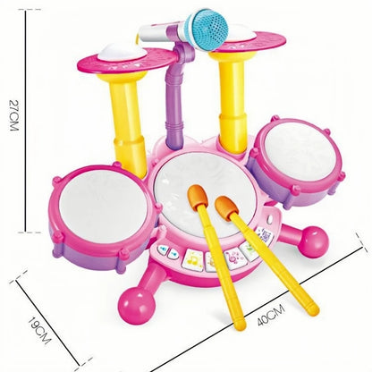 Kids Jazz Drum Set Toddlers Musical Instruments Baby Percussion Educational Learning Toys with Microphone Gifts for Boys Girls