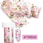 16Pc Holographic Nail Foil Set Starry Transfer 20*4cm Sticker Laser Flowers Leopard Mix Design Decal DIY Nail Art Decoration