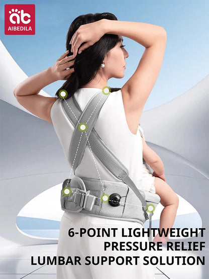 AIBEDILA Baby Carrier Waist Stool Ergonomic Kangaroo Baby Carrier with Knob Breathable Newborn Waist Stool 0-36M