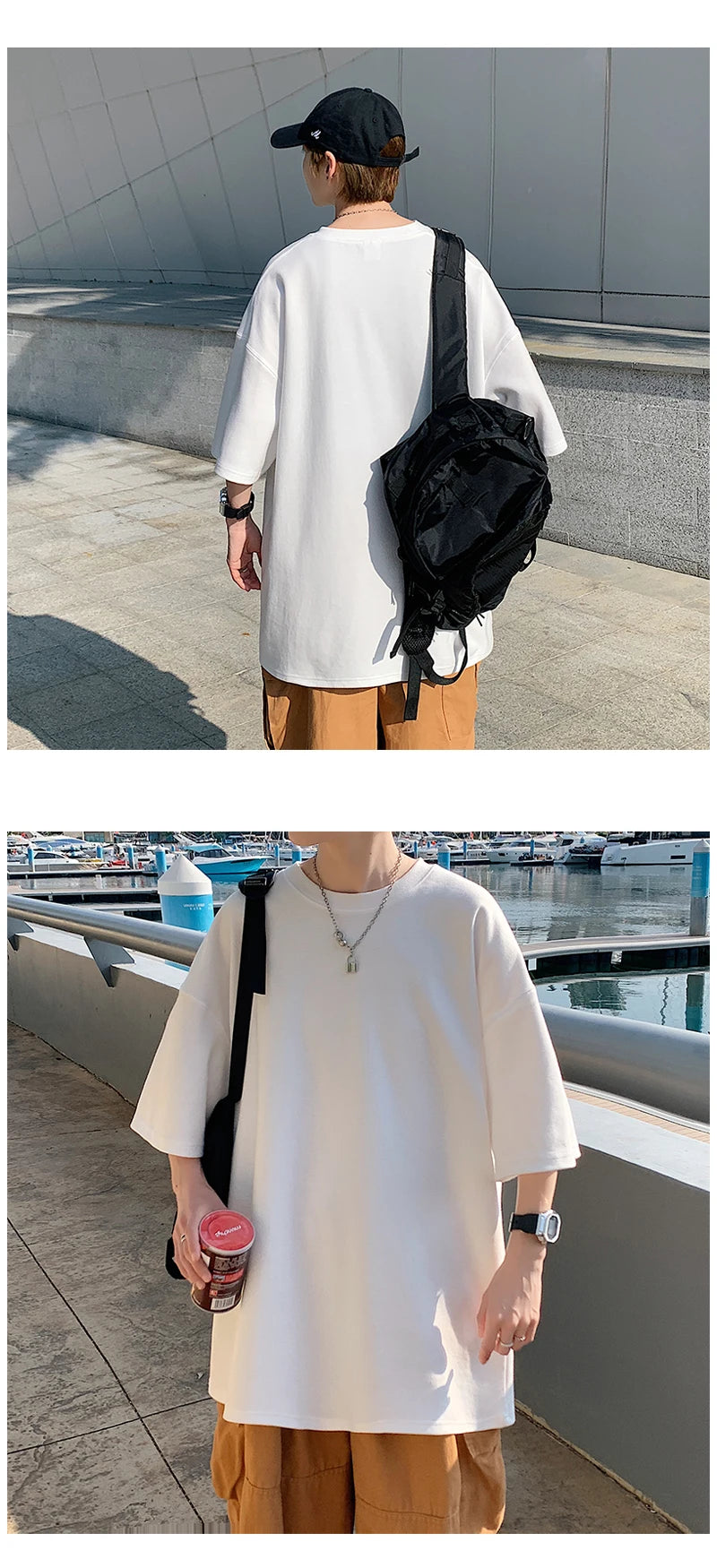 Oversized Summer Short Sleeve Men's T Shirt New Fashion Solid Loose O-Neck T Shirts Mens Cotton Hip Hop Streetwear Top Tees 5XL