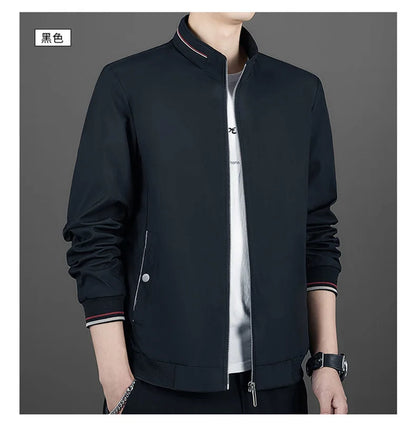 Men's Autumn Fashion Baseball Jackets Long Sleeve Stand Collar Loose Outwears Coats Sport Casual Slim Fit Business Jacket Male