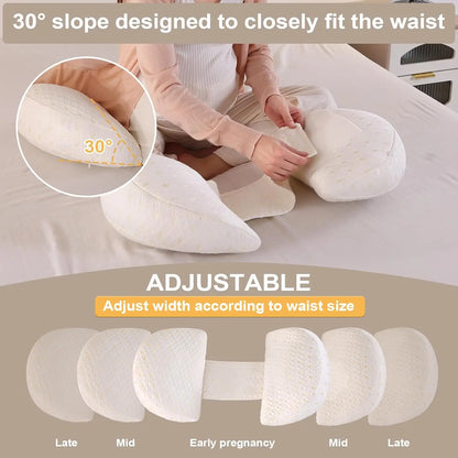 Pregnancy Pillows for Pregnant Women Pregnant Comfort Waist Protection Pillow Maternity Pillow with Detachable Adjustable Pillow
