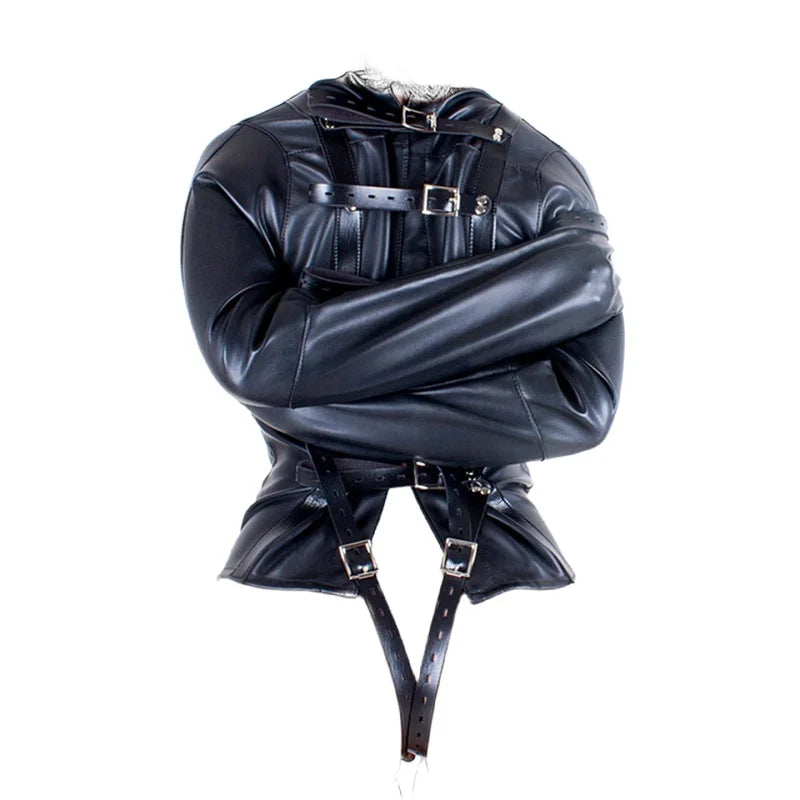 Super Tight PU Leather Mermaid Bondage Kit with Fetish Bodysuit Harness Leg Bag for Couple Cosplay Sex Binder BDSM Clothes