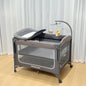 PANGDUBE Baby Crib 0-3 Years Bedside Sleeper with Wheels Foldable Baby Bed with Diaper Changer Playpen for Mom Baby Shower Gift
