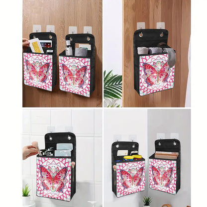 1pc/Set DIY Butterfly Diamond Art Hanging Storage Bags Canvas Crystal Rhinestone Cats Diamond Painting Storage Bags for Hanging