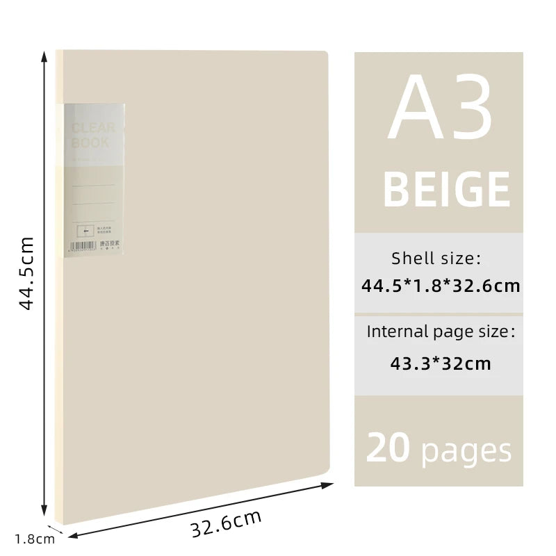 A3 Side-Entry Art Portfolio for Students - Painting Folder, Poster, Sketch Paper, Insert Pockets, Certificate Holder 20-60Pages