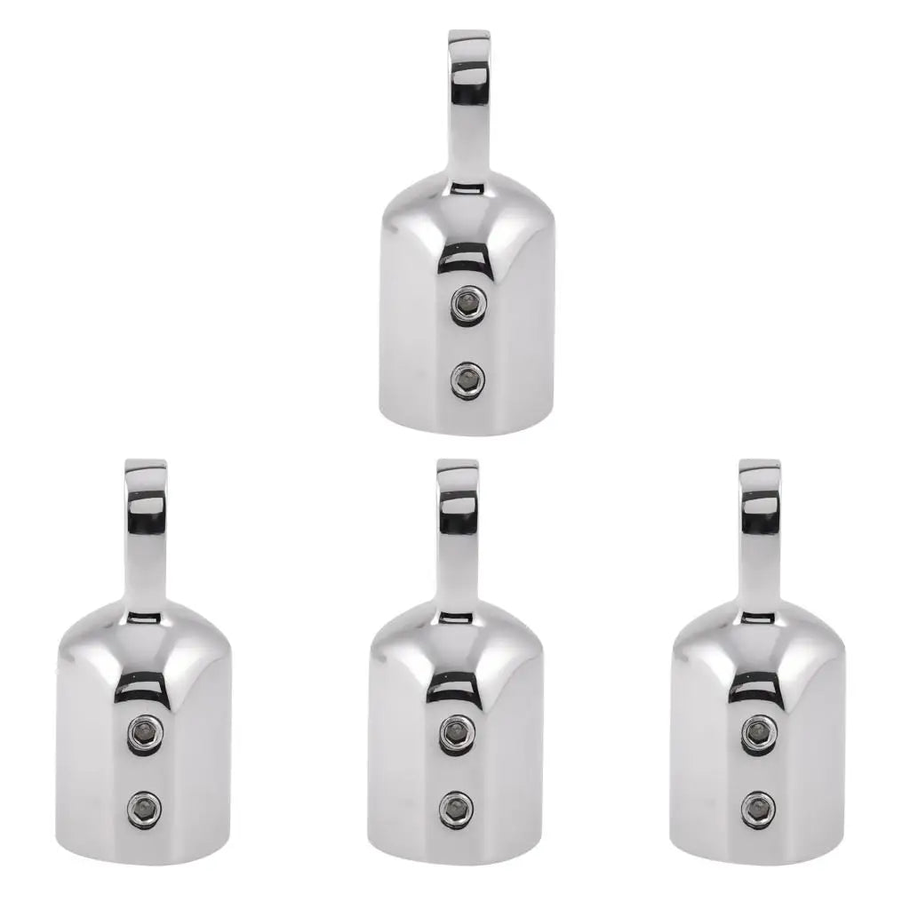 4 Pieces Heavy Duty Marine Boat EyeTube End Cap Stainless Steel Bimini Top Fitting Hardware 25mm Canopy External Pipe Eye End