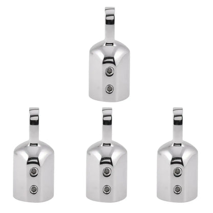4 Pieces Heavy Duty Marine Boat EyeTube End Cap Stainless Steel Bimini Top Fitting Hardware 25mm Canopy External Pipe Eye End
