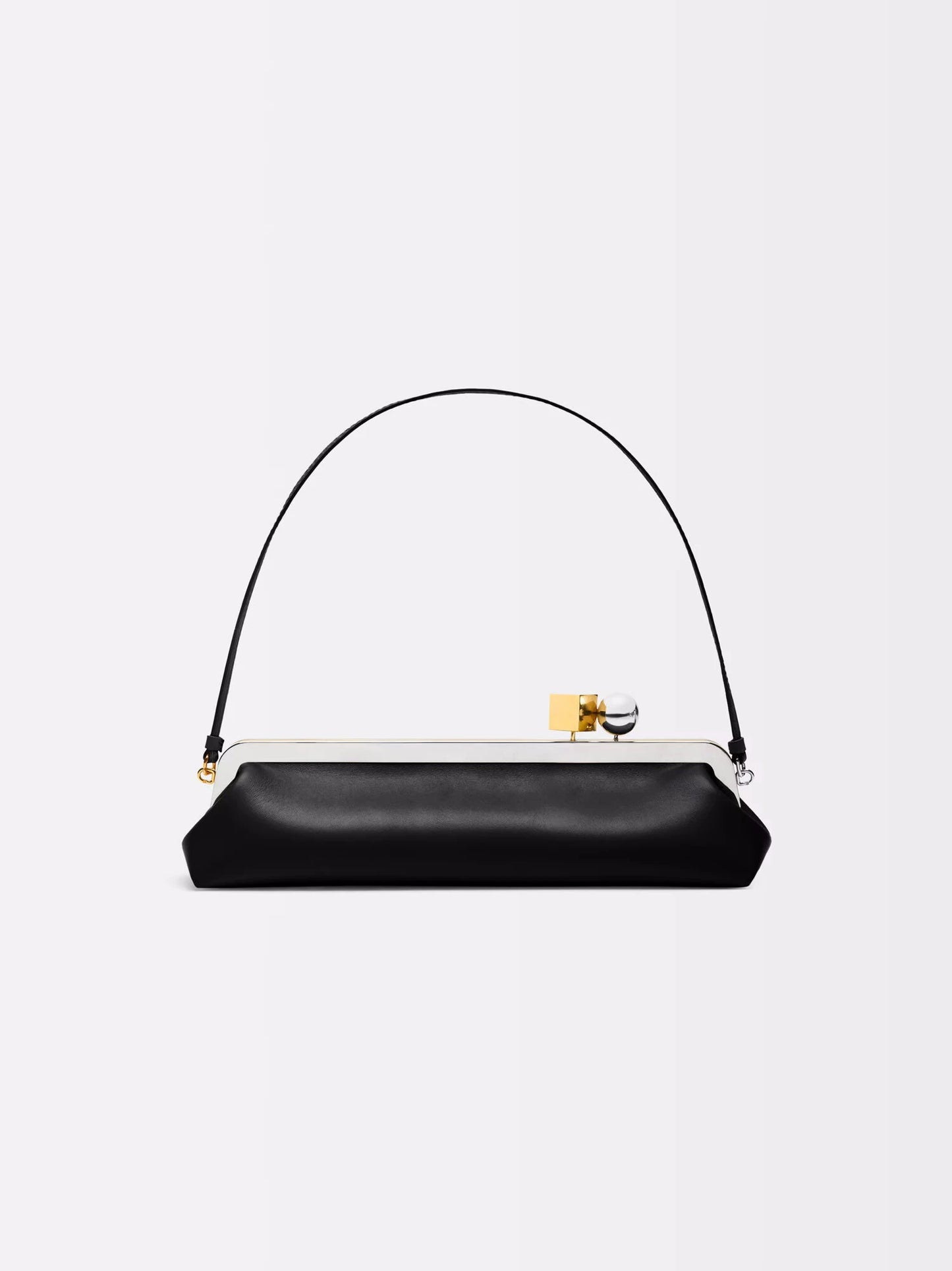 Long Clutch Bag with Removable Shoulder Strap, Women's Fashionable Baguette Bag, Luxury Designer Clip Handbag Purses for Ladies