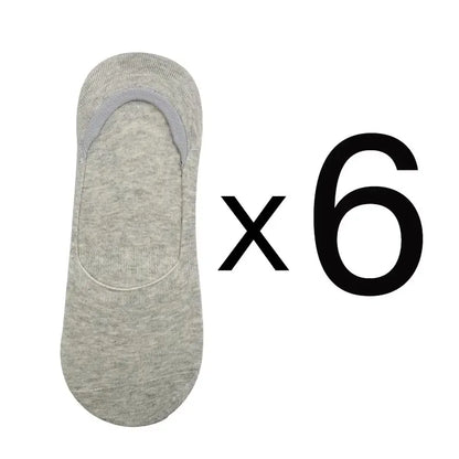 6 Pairs/Lot Men's Bamboo Breathable Invisible Socks Low Cut Casual Cotton Boat Non-Slip No Show High Quality Sock