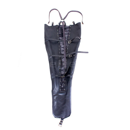 Soft PU Leather Headgear Mermaid Straitjacket Head Hood Body Harness Adjustable Leg Binder BDSM Restraint Sex Toy Slave Roleplay